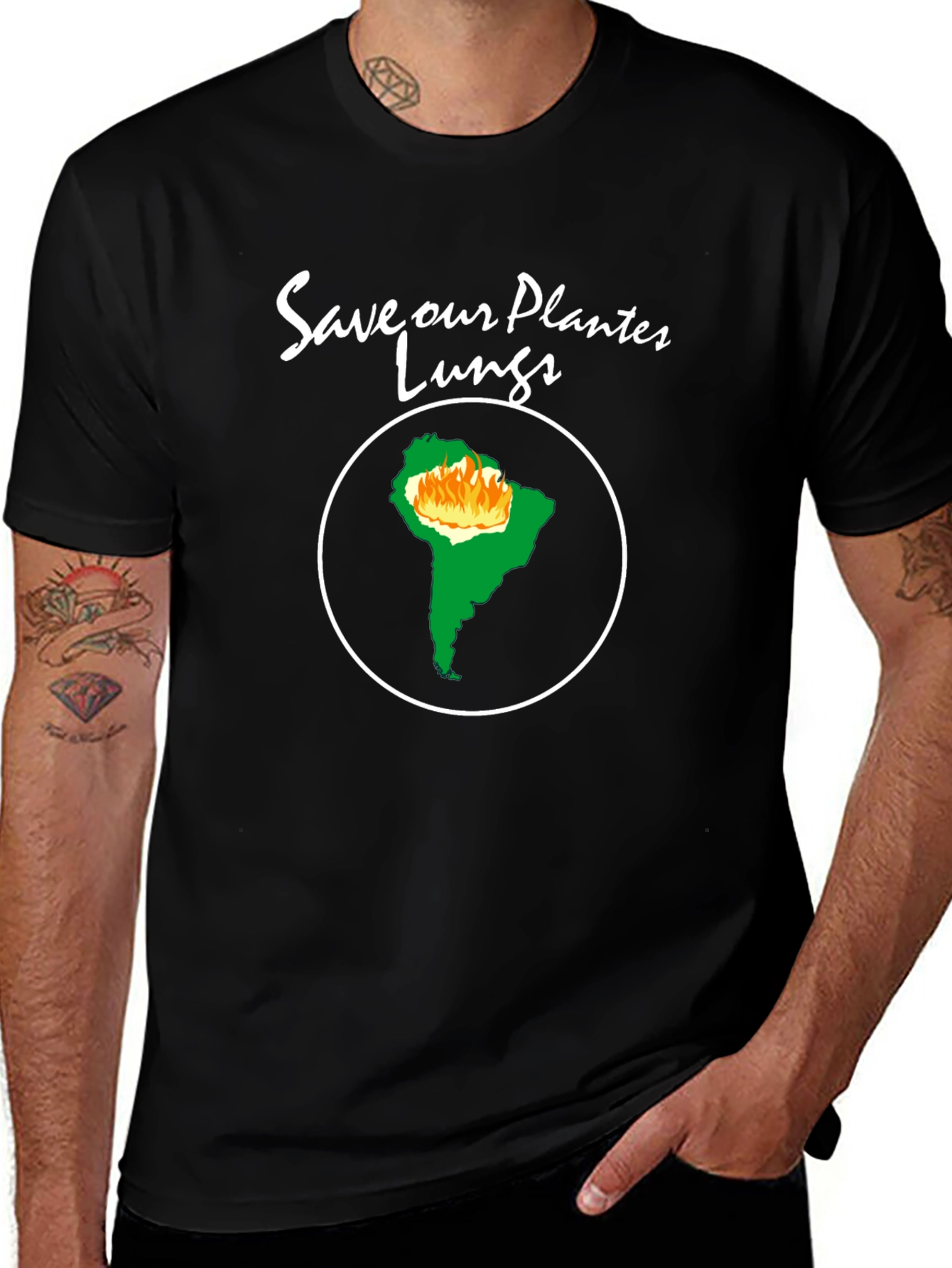 Camiseta Negra - Salva Nuestros Pulmones