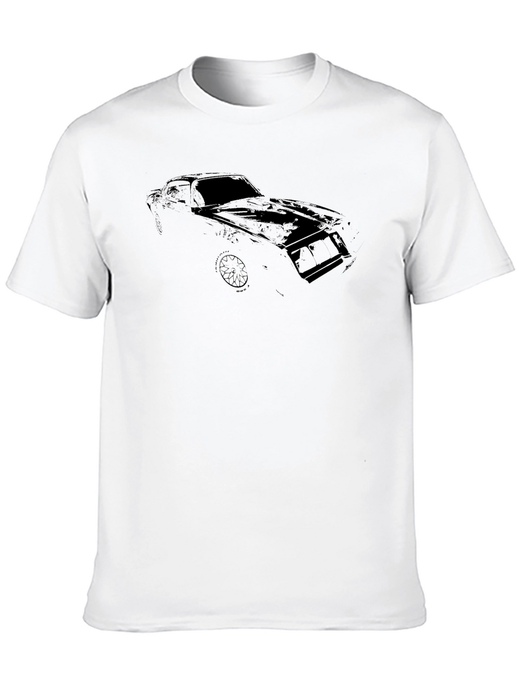 Camiseta Negra con Diseño de Coche Clásico