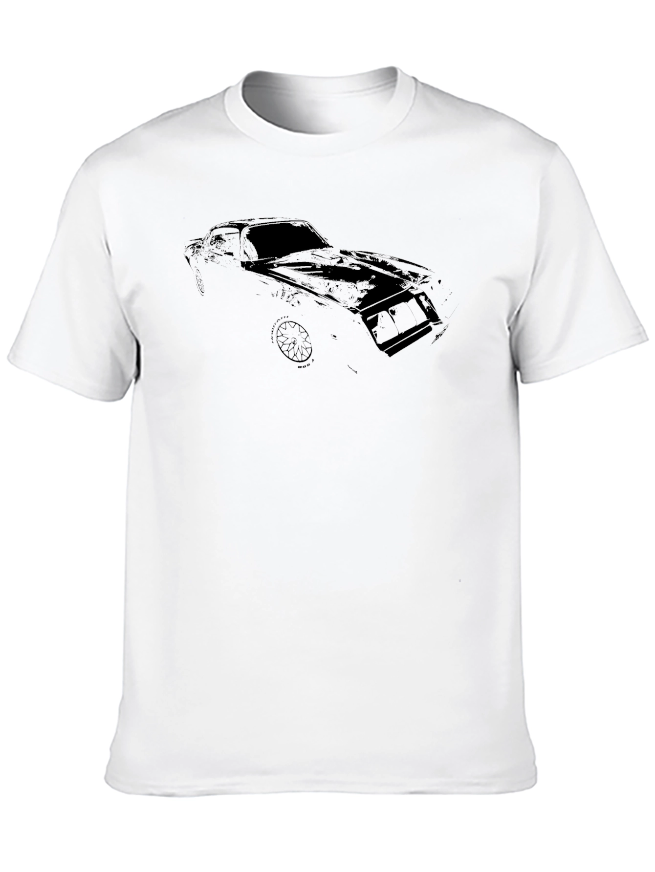 Camiseta Negra con Diseño de Coche Clásico