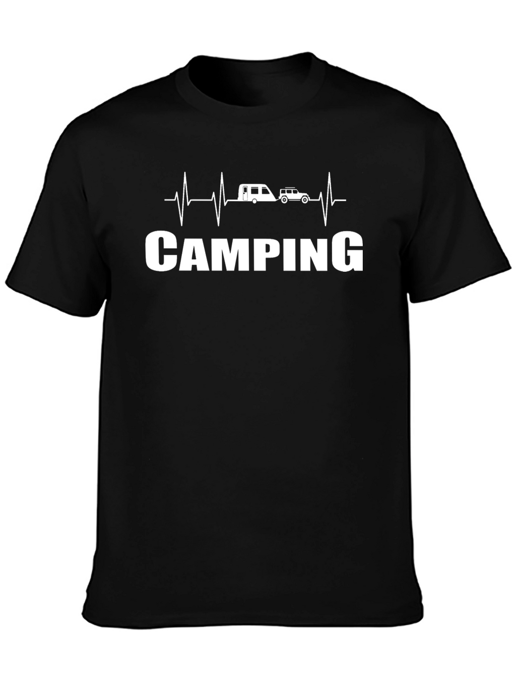 Camiseta Negra Camping Heartbeat