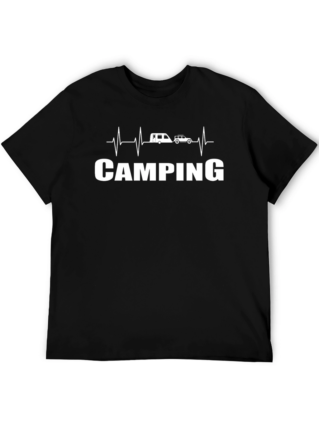 Camiseta Negra Camping Heartbeat