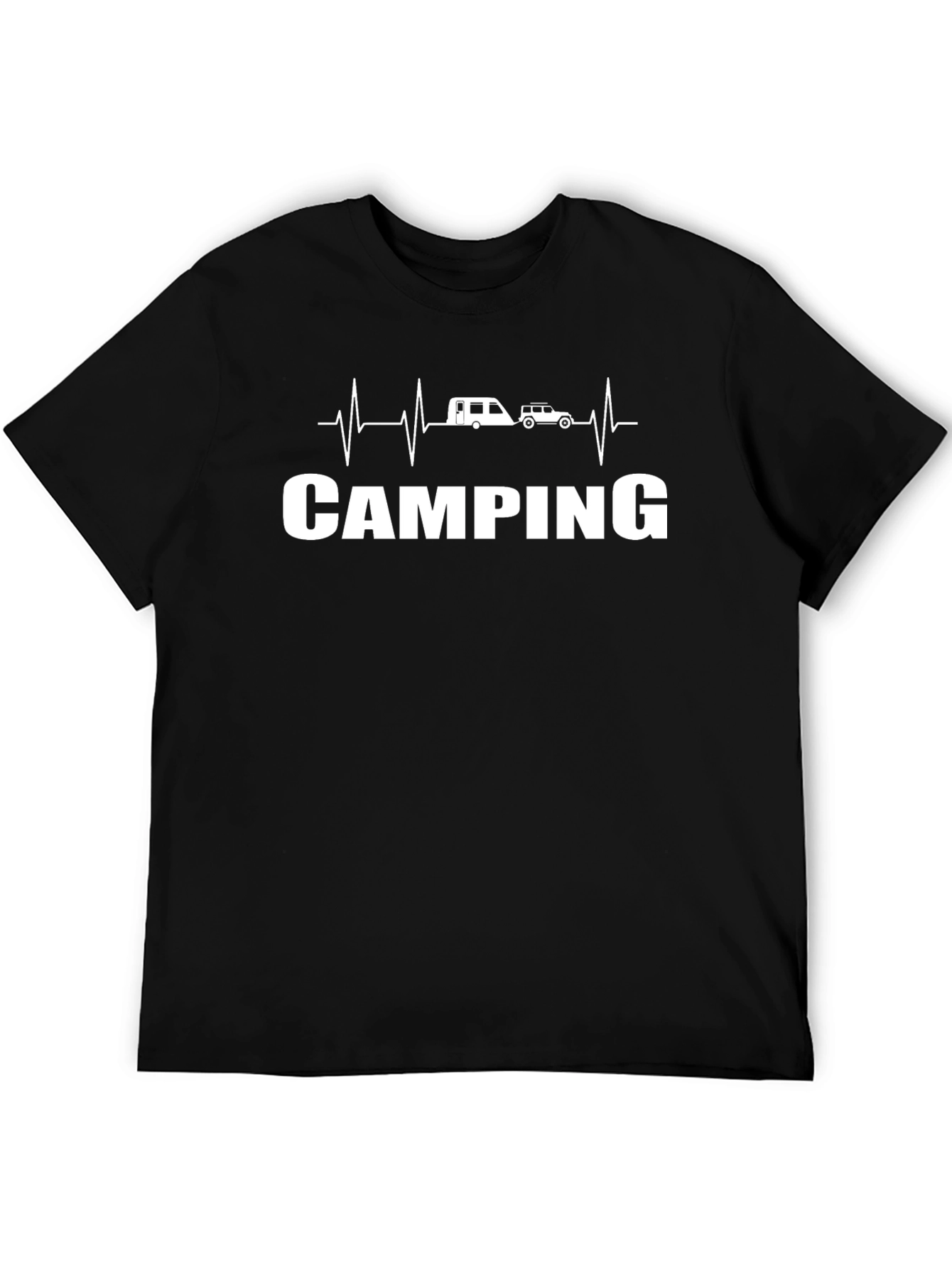 Camiseta Negra Camping Heartbeat