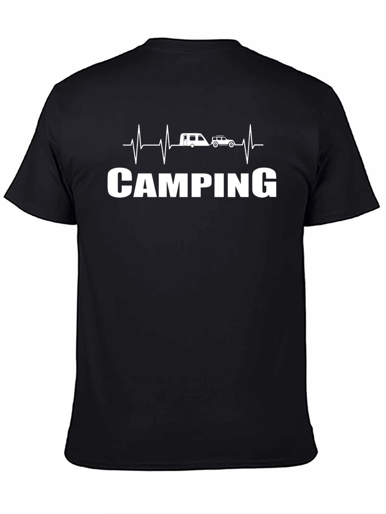 Camiseta Negra Camping Heartbeat