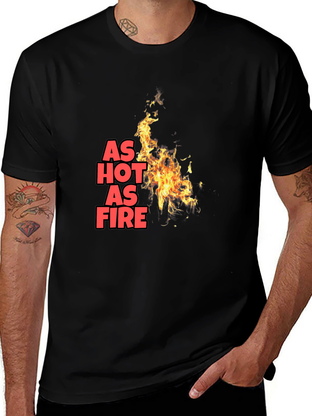 Camiseta Negra As Hot As Fire