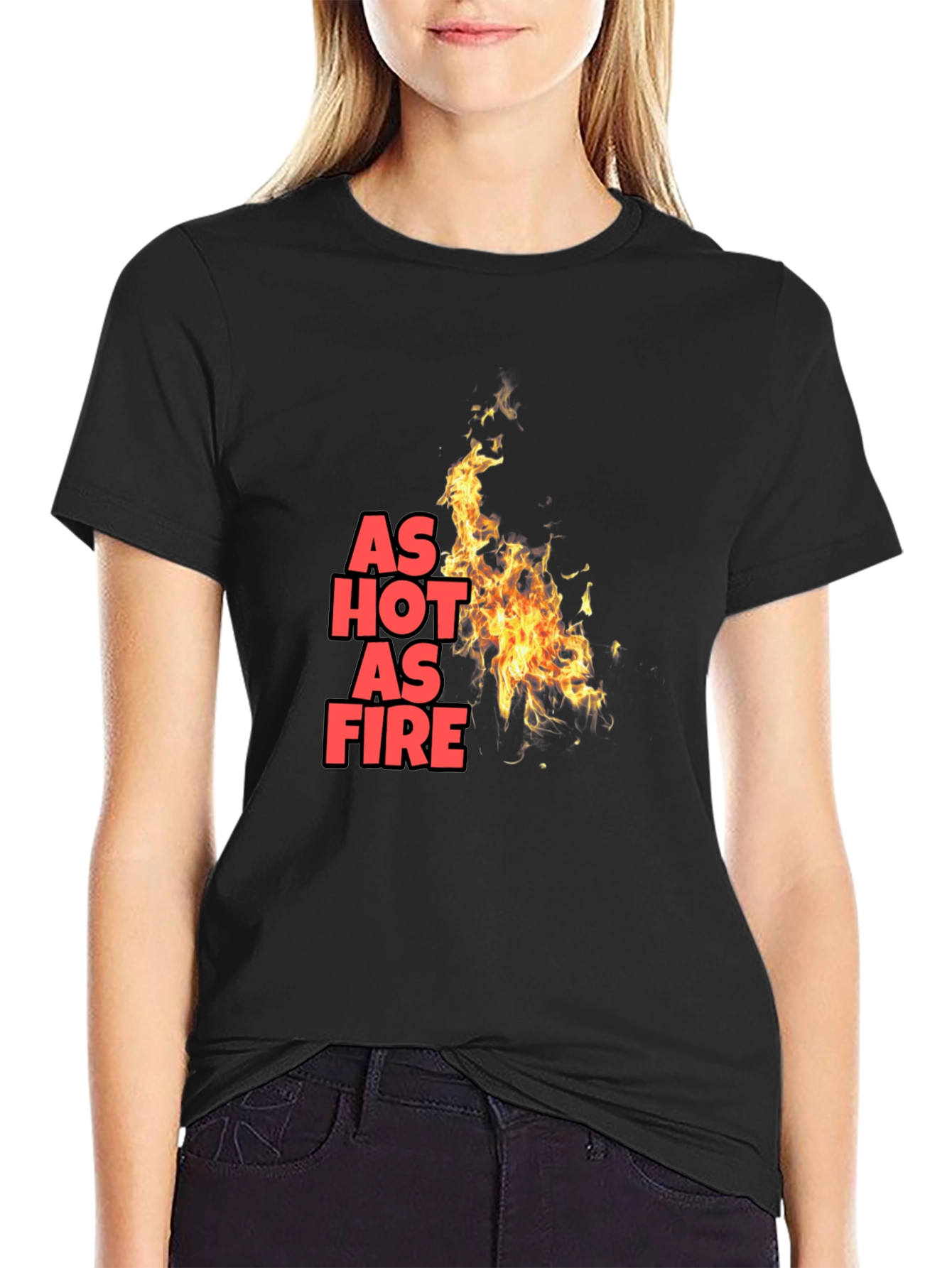 Camiseta Negra As Hot As Fire