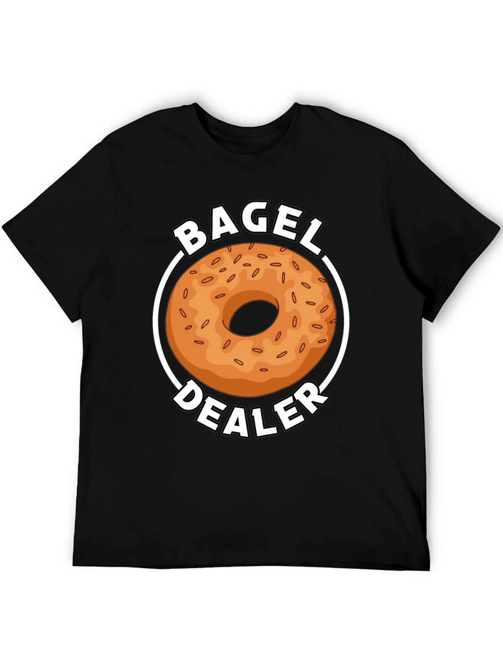 Camiseta Negra Bagel Dealer Divertida