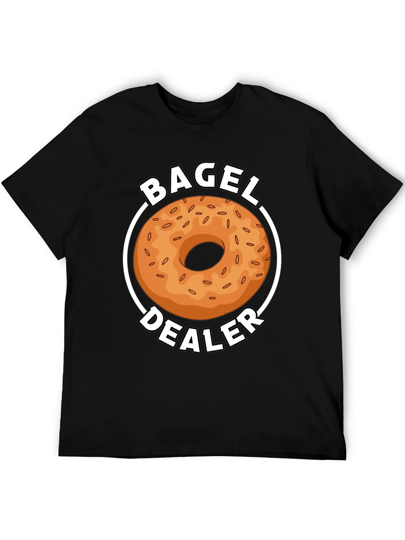 Camiseta Negra Bagel Dealer Divertida