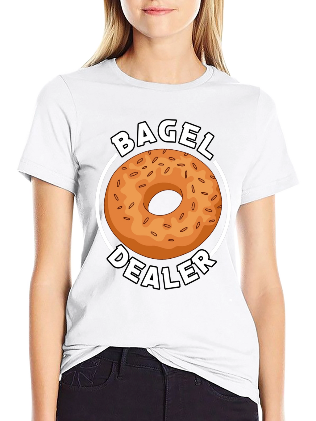 Camiseta Negra Bagel Dealer Divertida