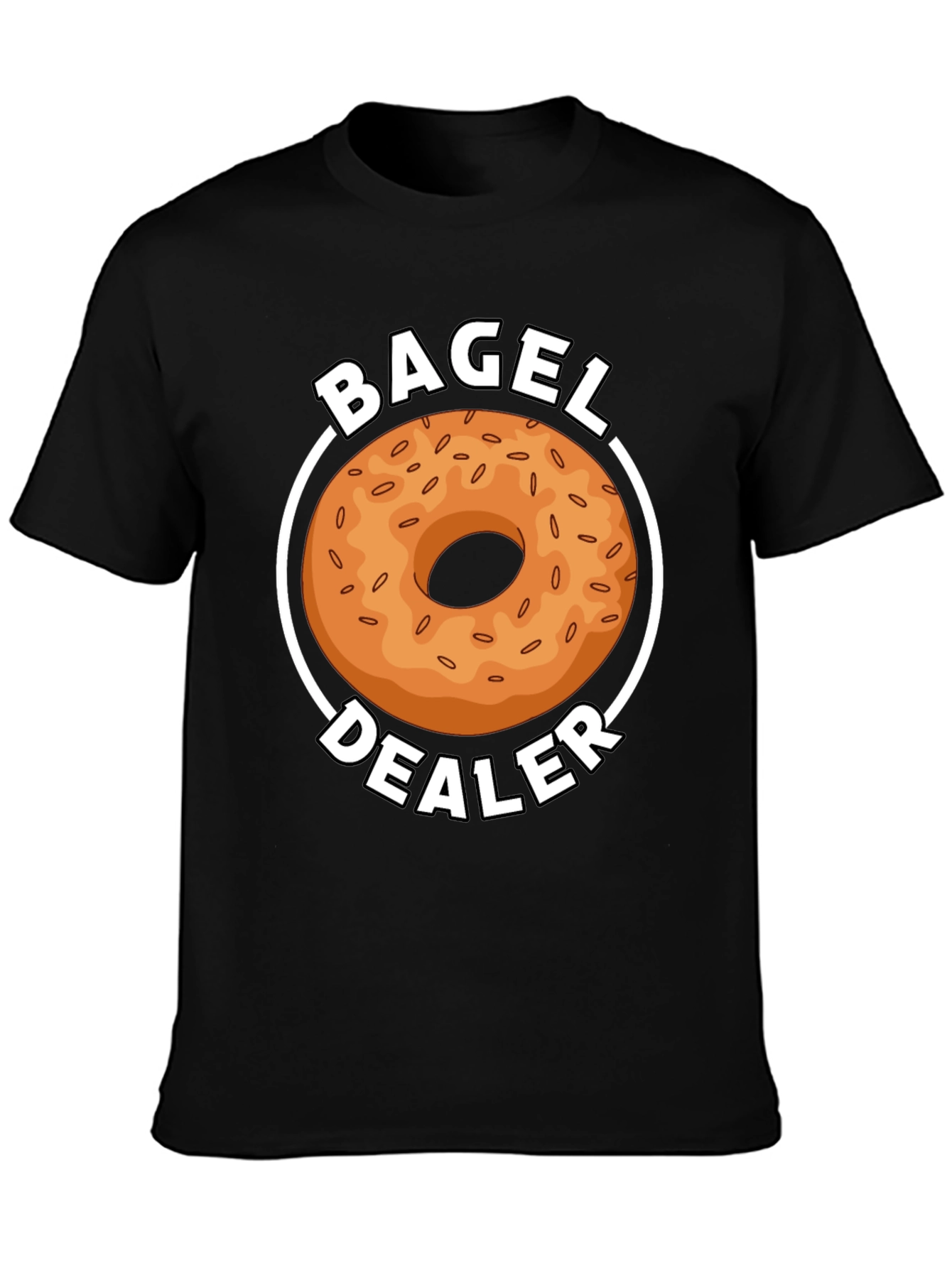 Camiseta Negra Bagel Dealer Divertida