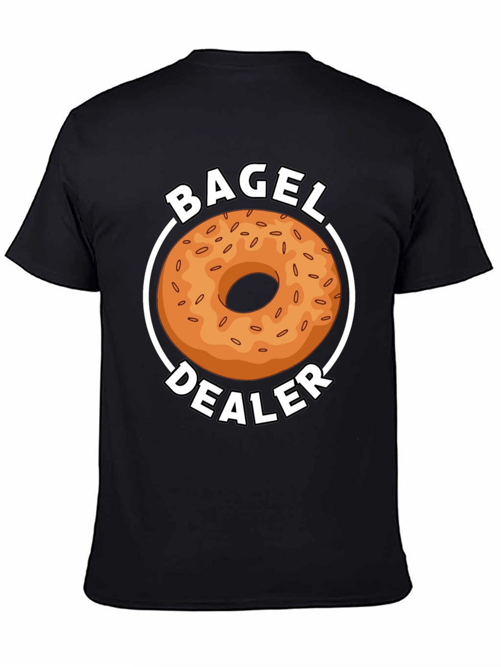 Camiseta Negra Bagel Dealer Divertida