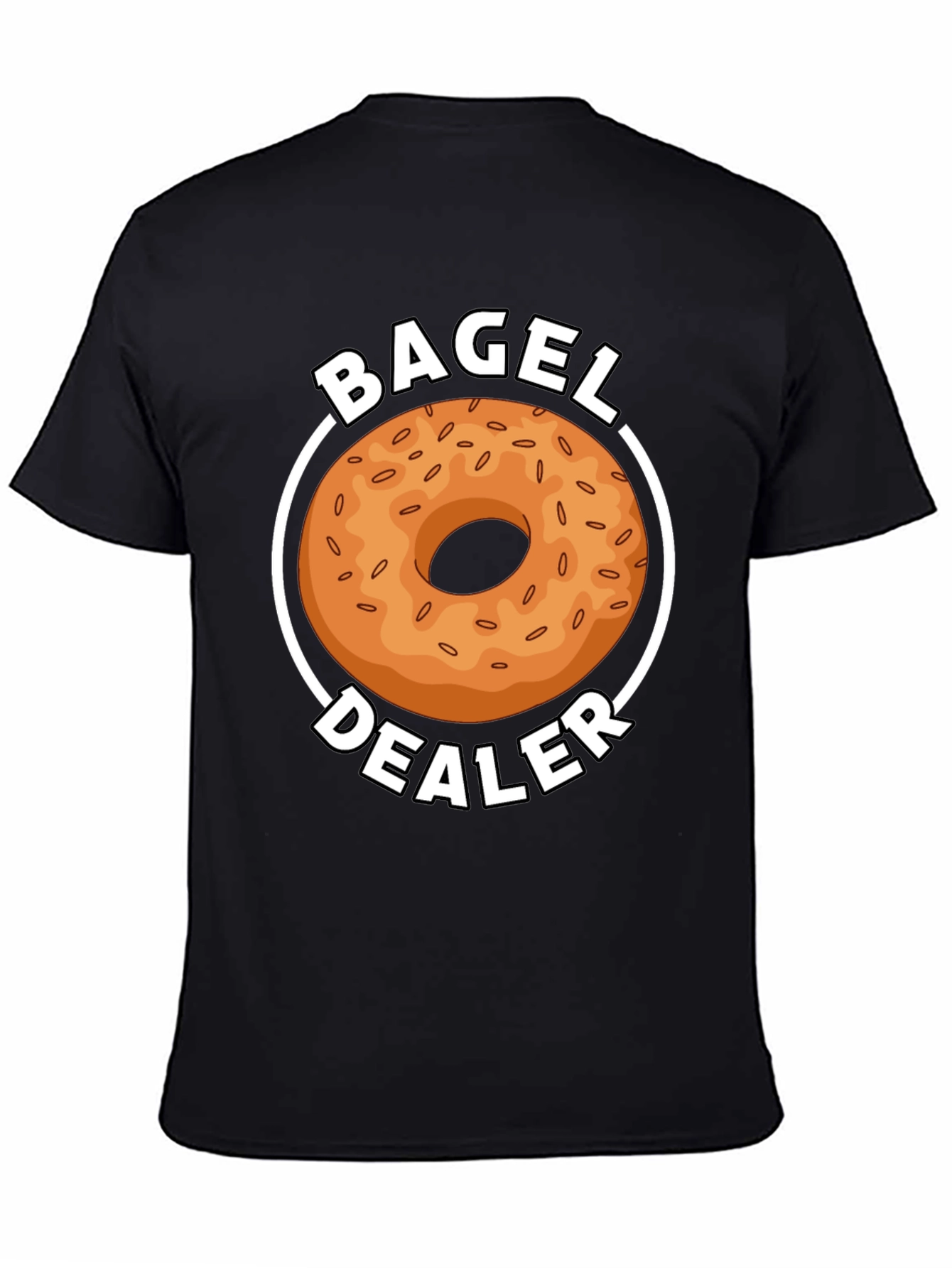 Camiseta Negra Bagel Dealer Divertida