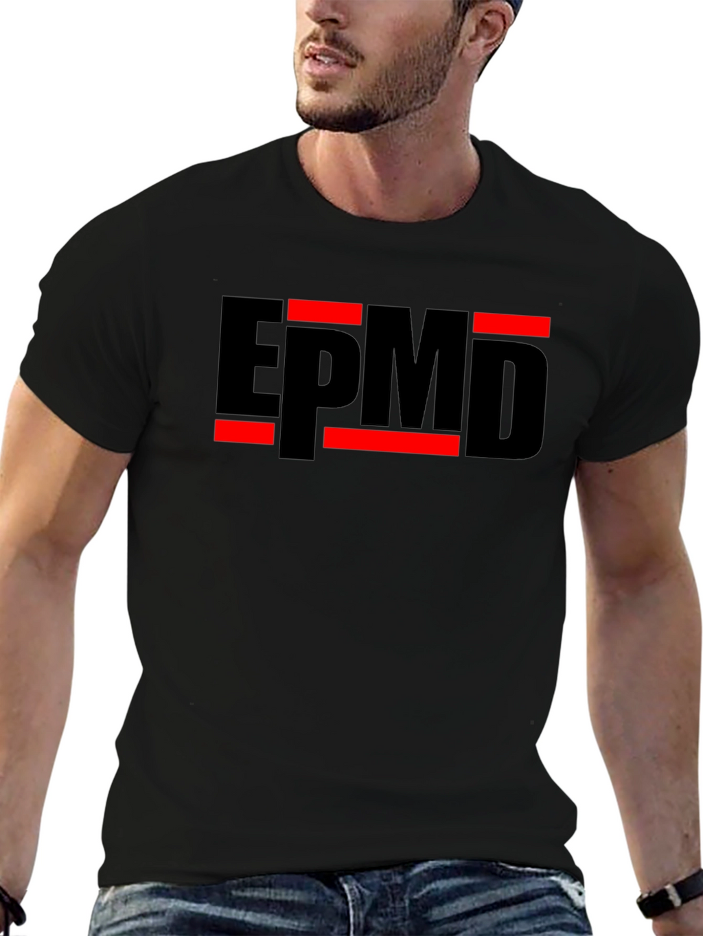 Camiseta EPMD Negra con Diseño Gráfico