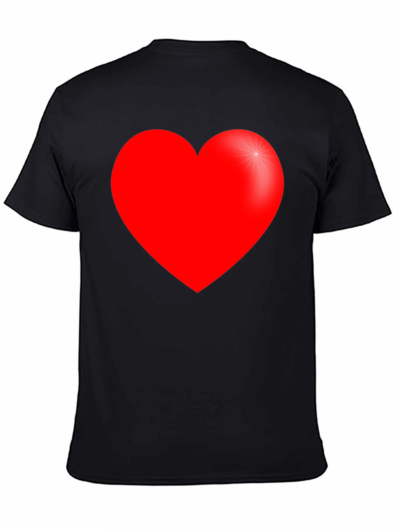 Camiseta Negra con Corazón Rojo para Hombre