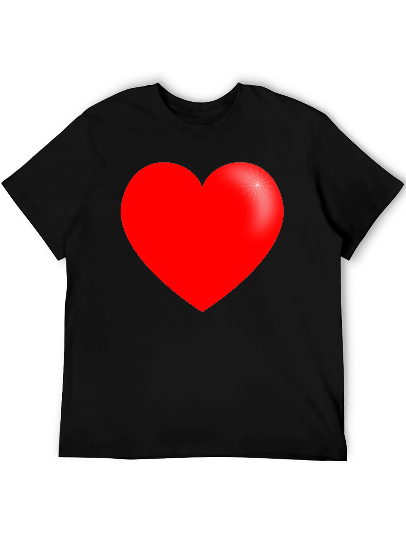 Camiseta Negra con Corazón Rojo para Hombre