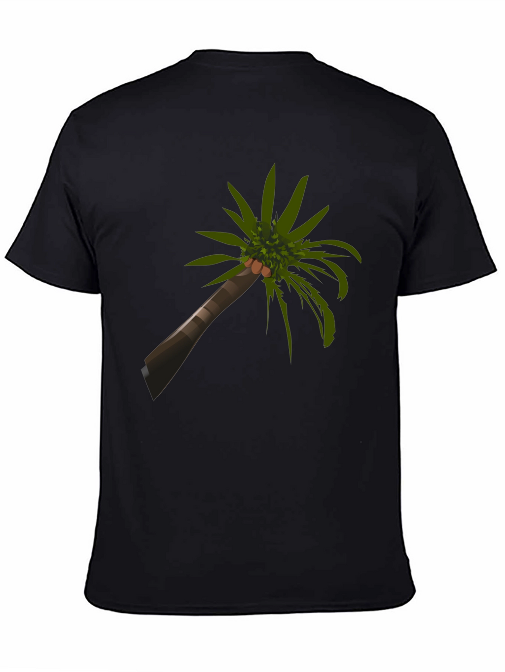 Camiseta Negra con Diseño de Palmera Tropical