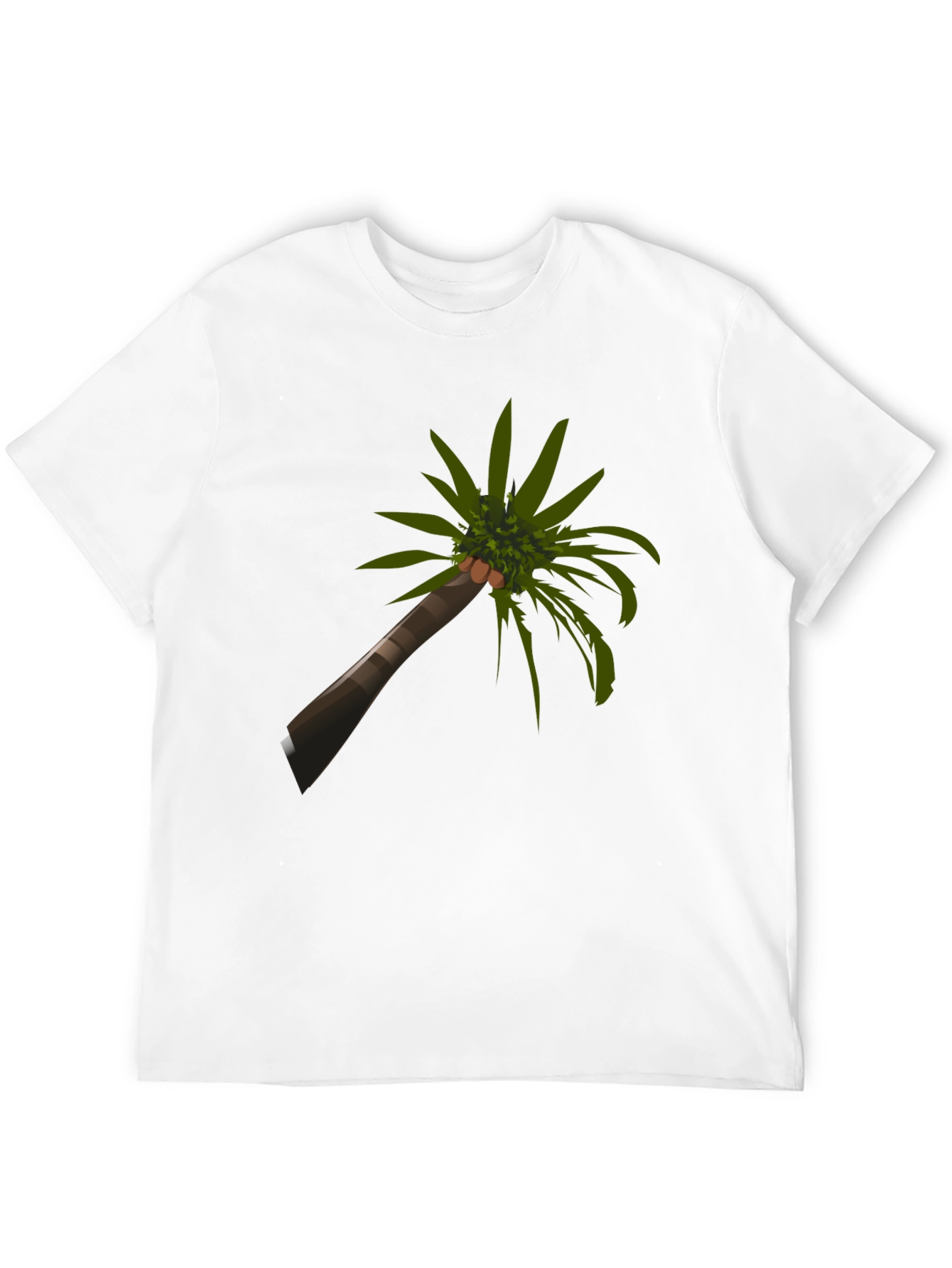 Camiseta Negra con Diseño de Palmera Tropical