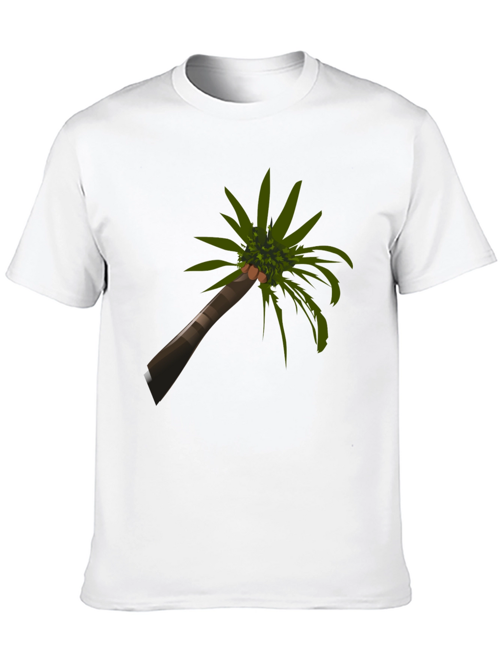 Camiseta Negra con Diseño de Palmera Tropical