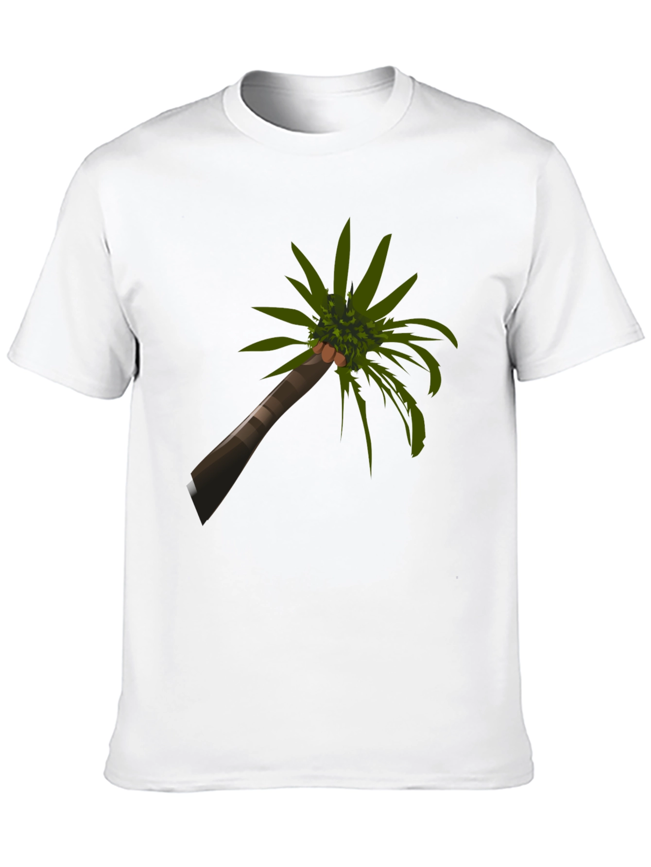 Camiseta Negra con Diseño de Palmera Tropical