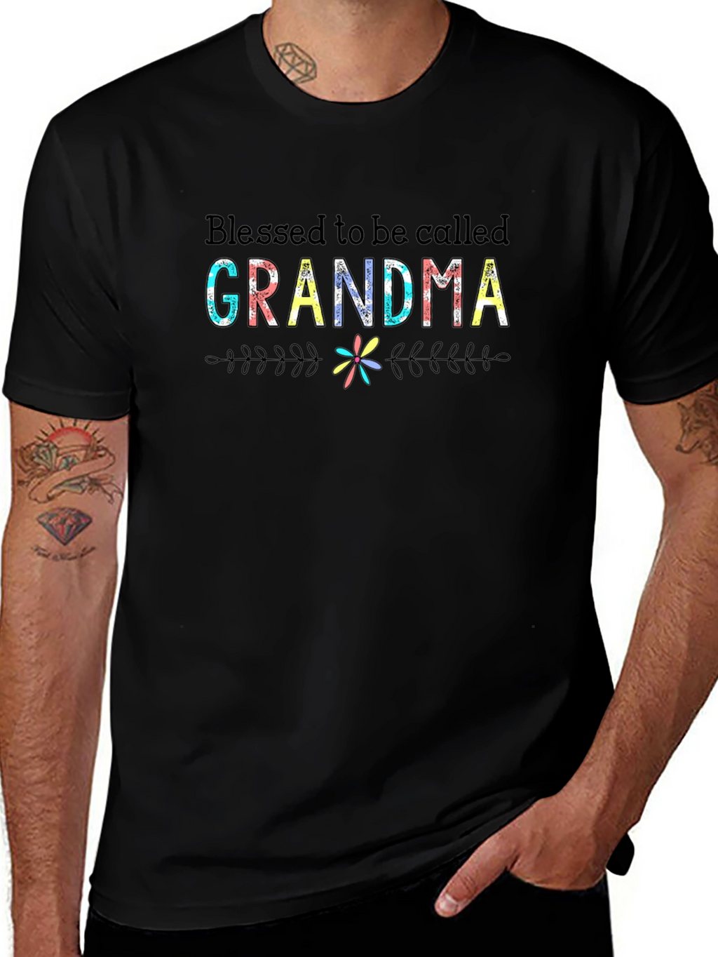 Camiseta Negra Blessed to be Called Grandma