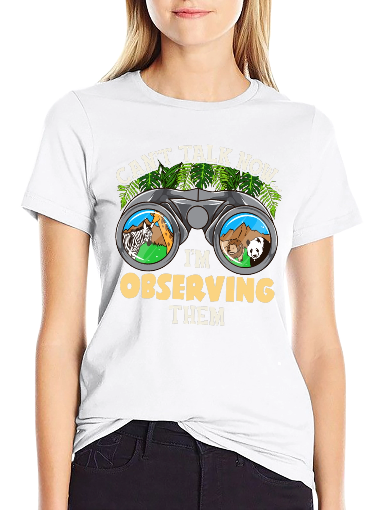 Camiseta Hombre Observando Animales - Estilo Casual