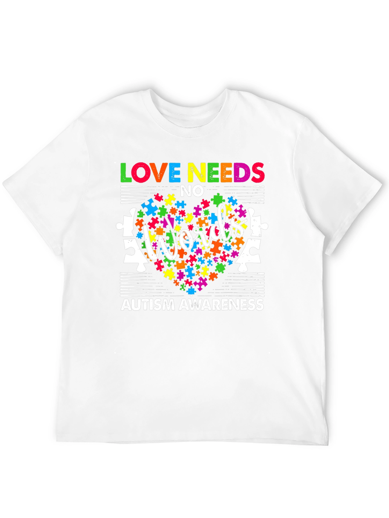 Camiseta Negra Con Diseño de Concientización Sobre el Autismo