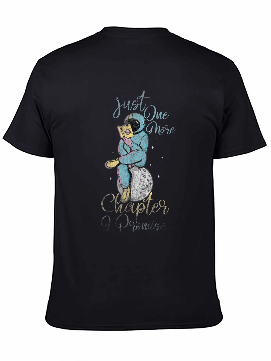 Camiseta Negra Astronauta Lector