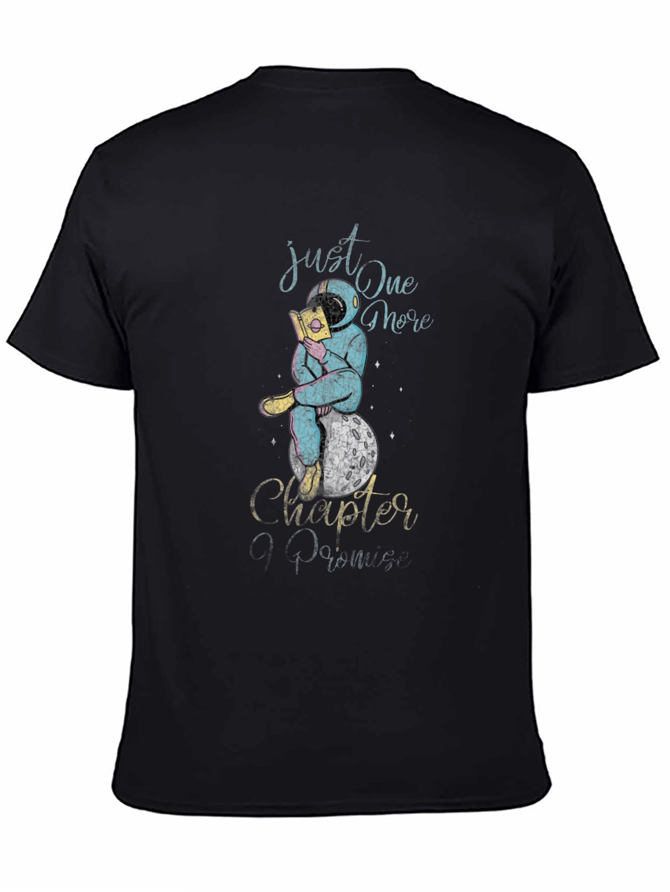 Camiseta Negra Astronauta Lector