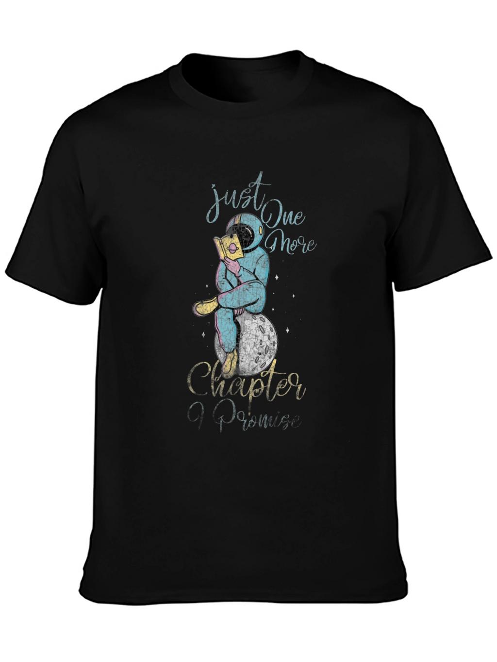 Camiseta Negra Astronauta Lector
