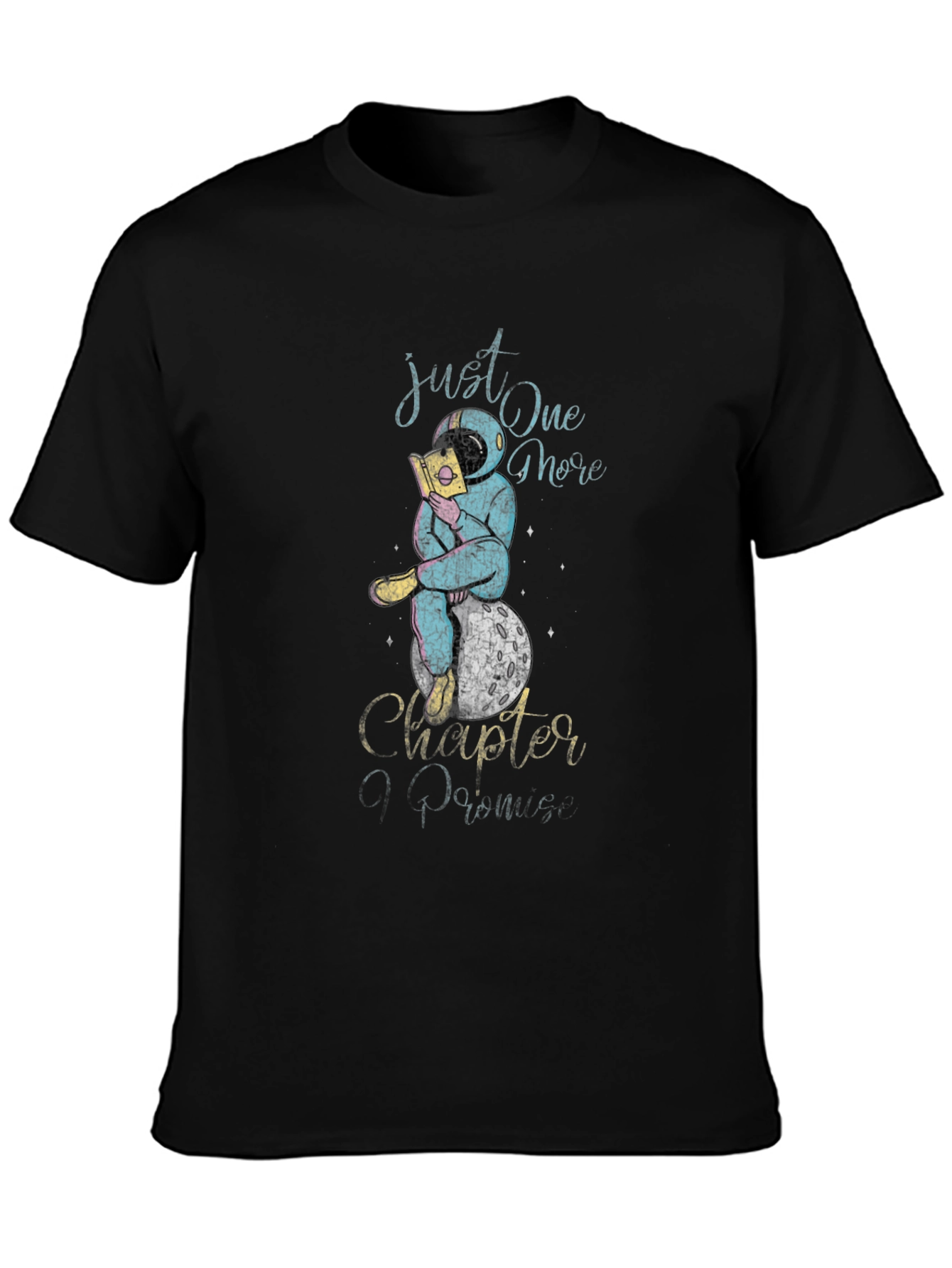 Camiseta Negra Astronauta Lector