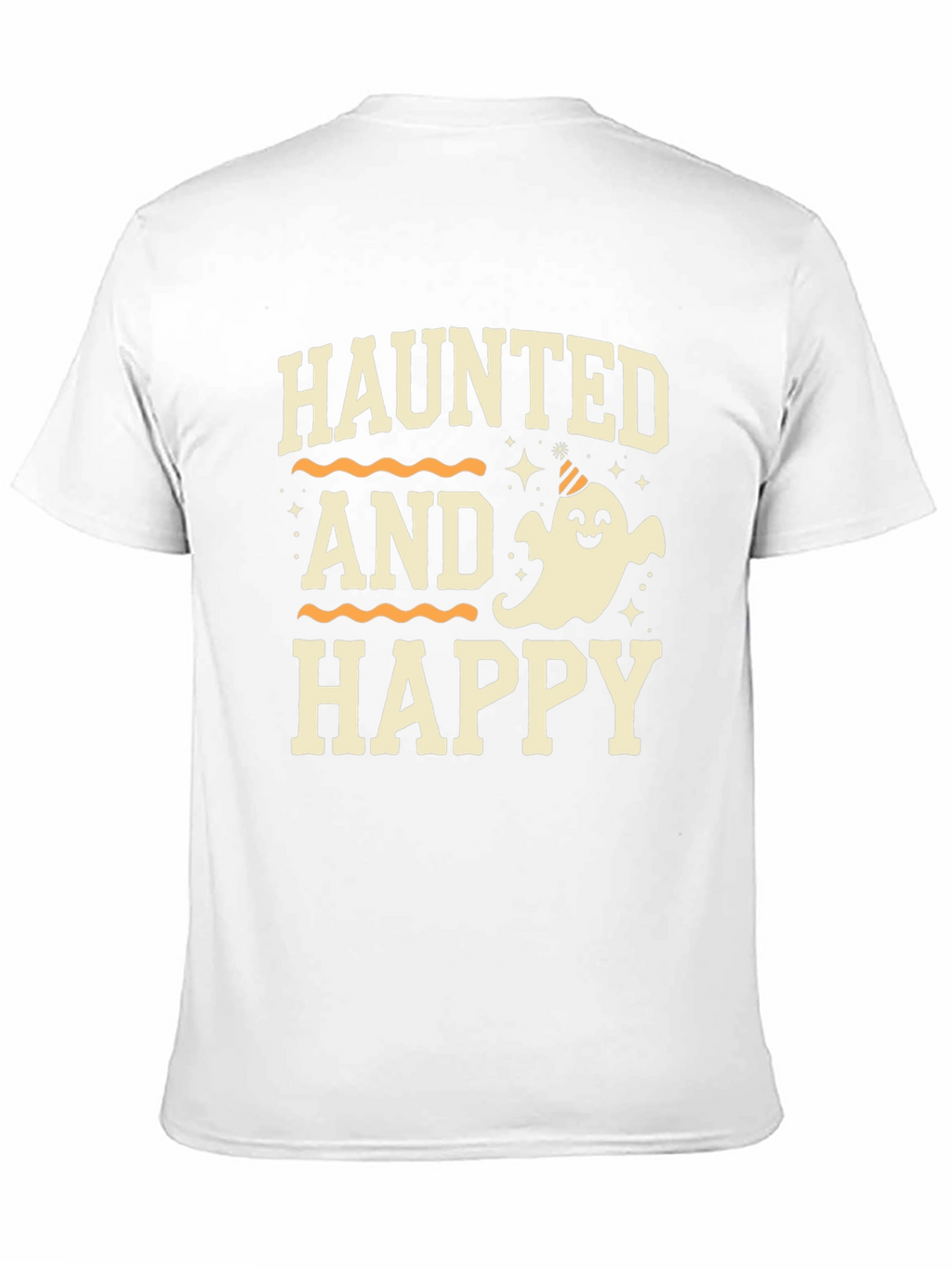 Camiseta Halloween Haunted and Happy Negra