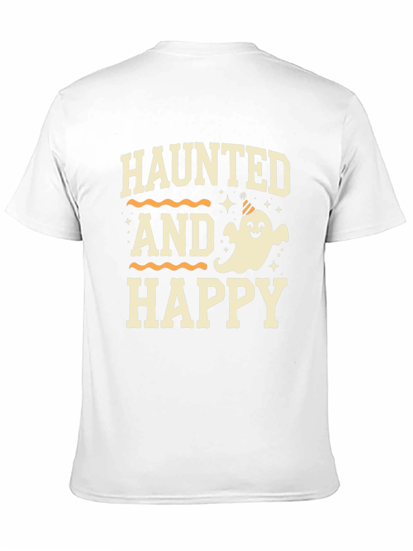 Camiseta Halloween Haunted and Happy Negra