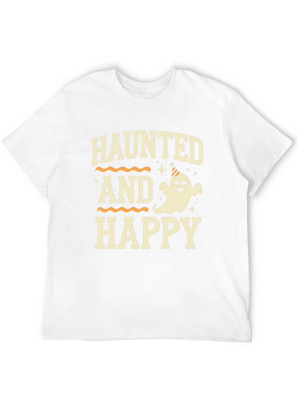 Camiseta Halloween Haunted and Happy Negra
