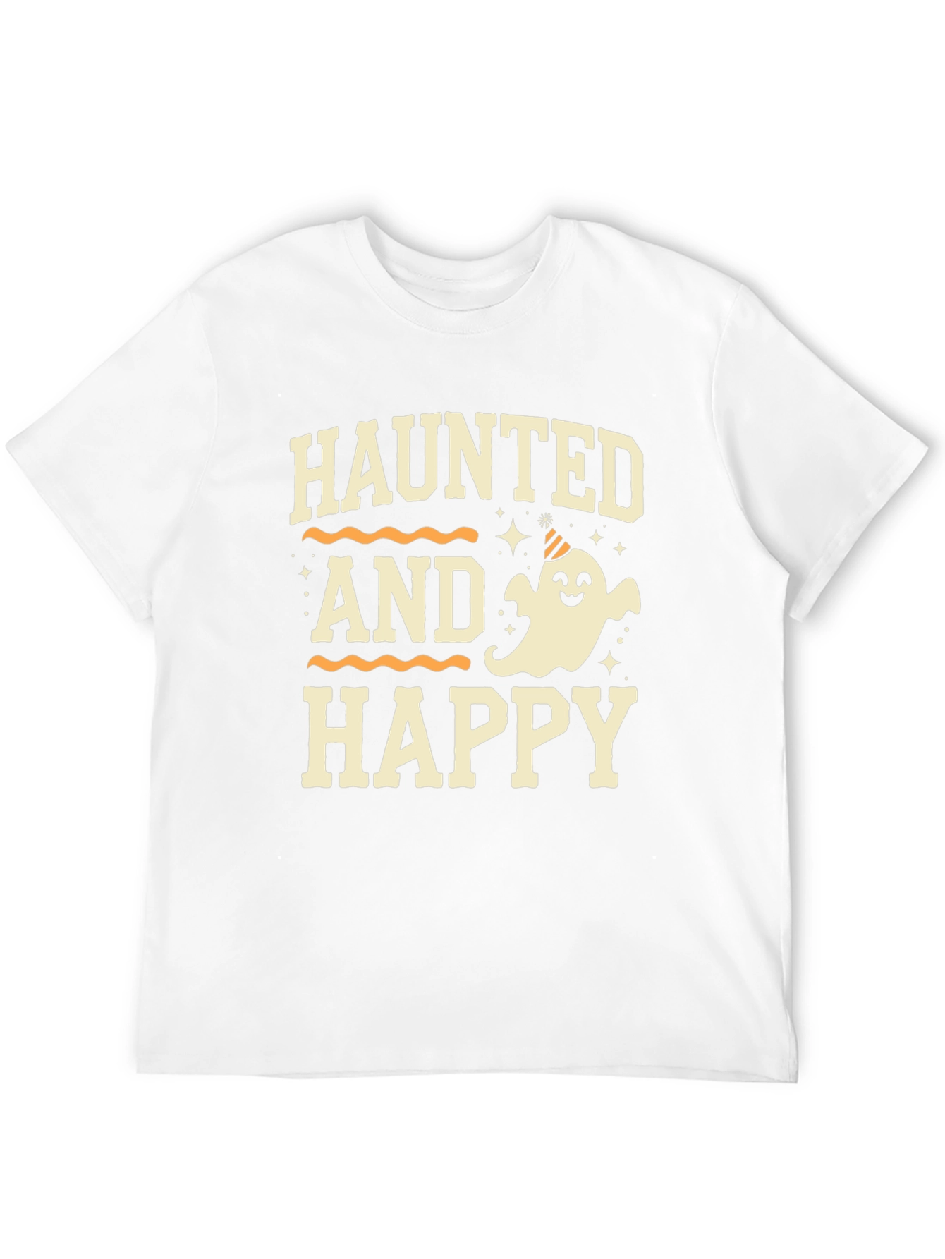 Camiseta Halloween Haunted and Happy Negra