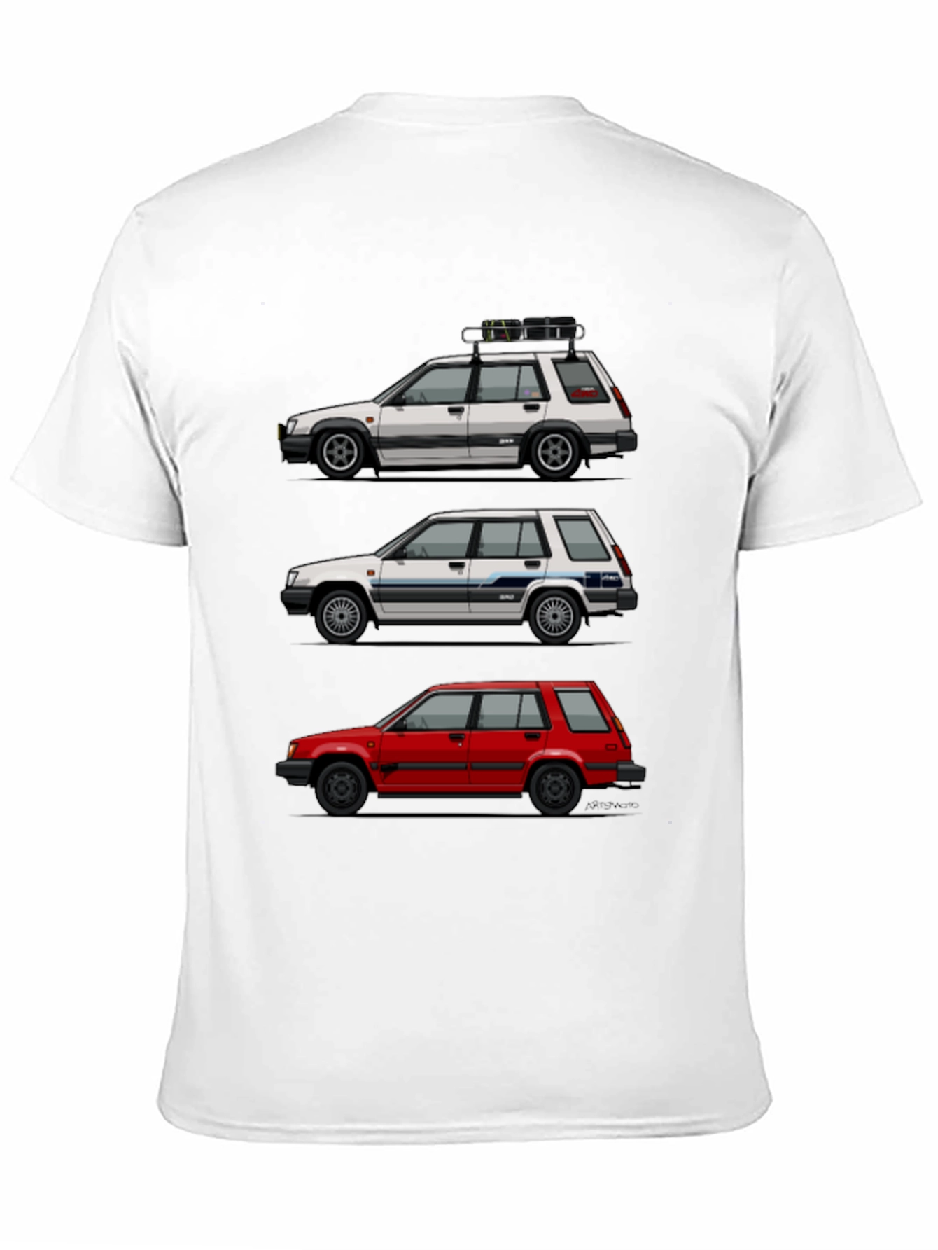 Camiseta Negra con Diseño de Coches Toyota Tercel