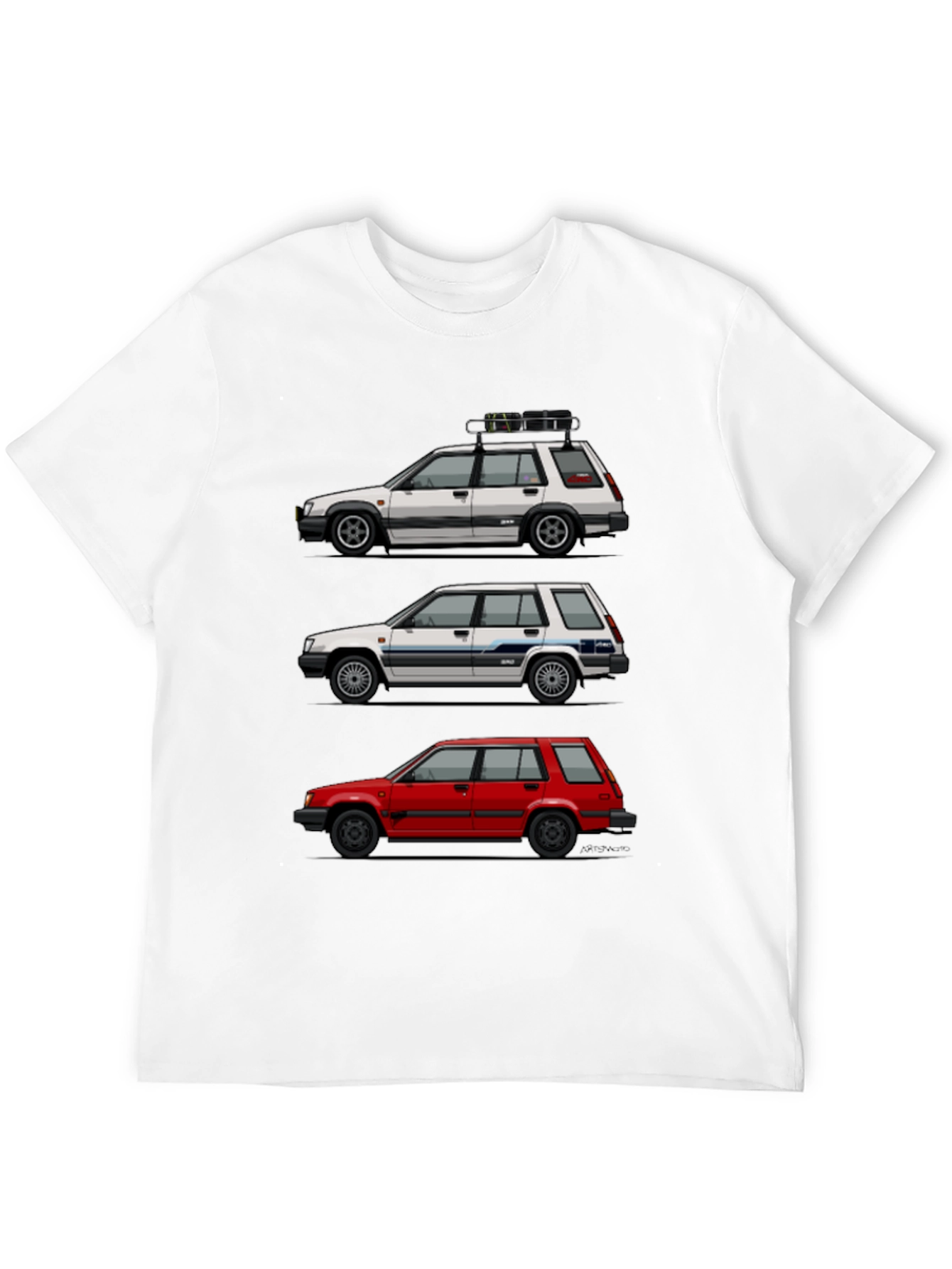 Camiseta Negra con Diseño de Coches Toyota Tercel