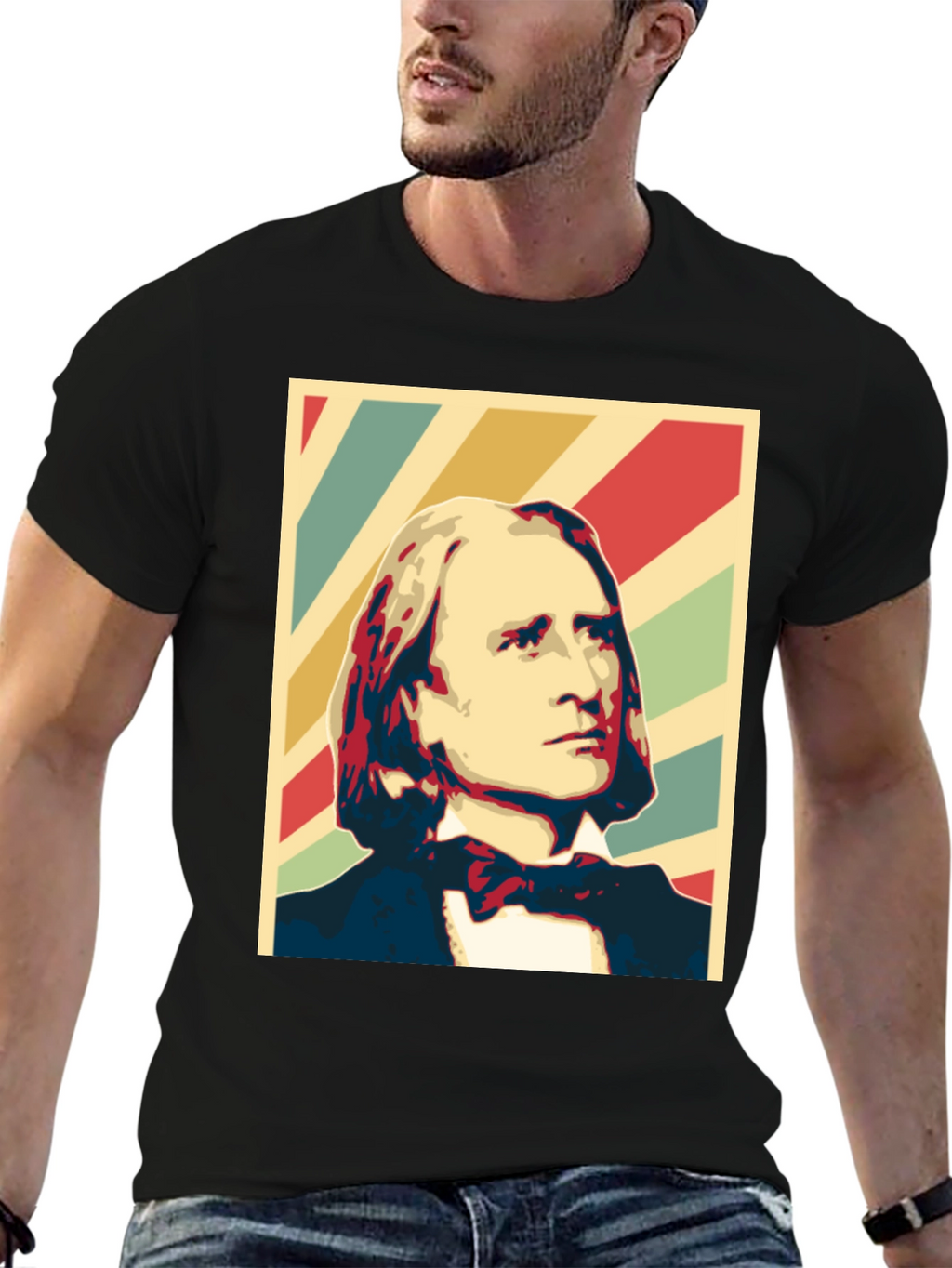 Camiseta Hombre Diseño Artístico Franz Liszt