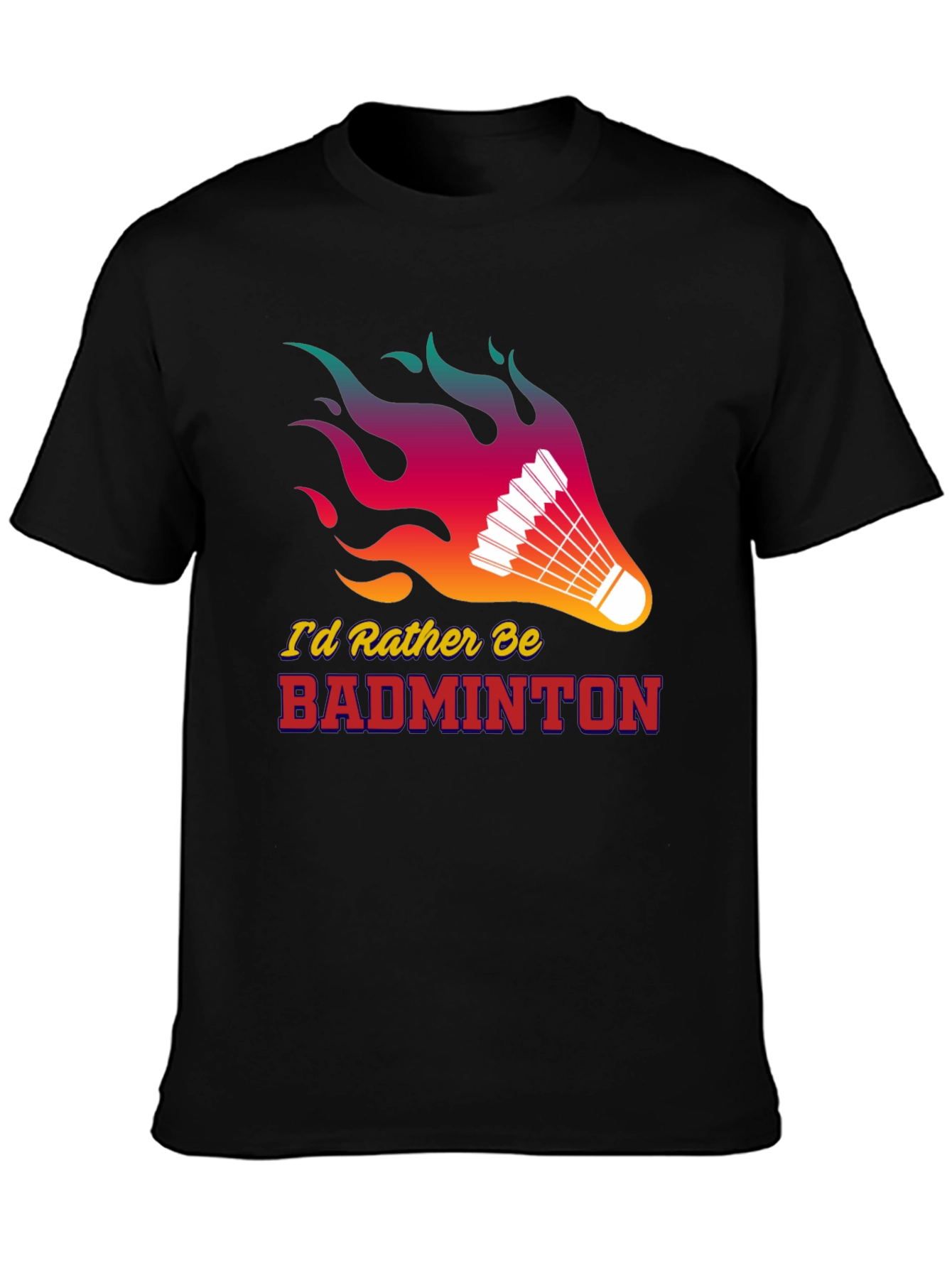 Camiseta Negra Badminton con Diseño Llamativo