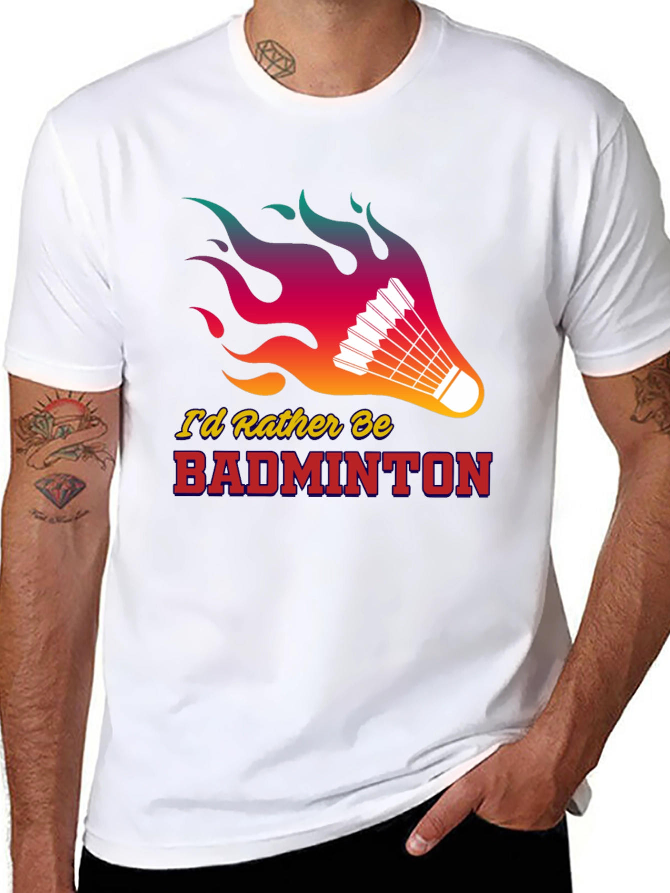 Camiseta Negra Badminton con Diseño Llamativo