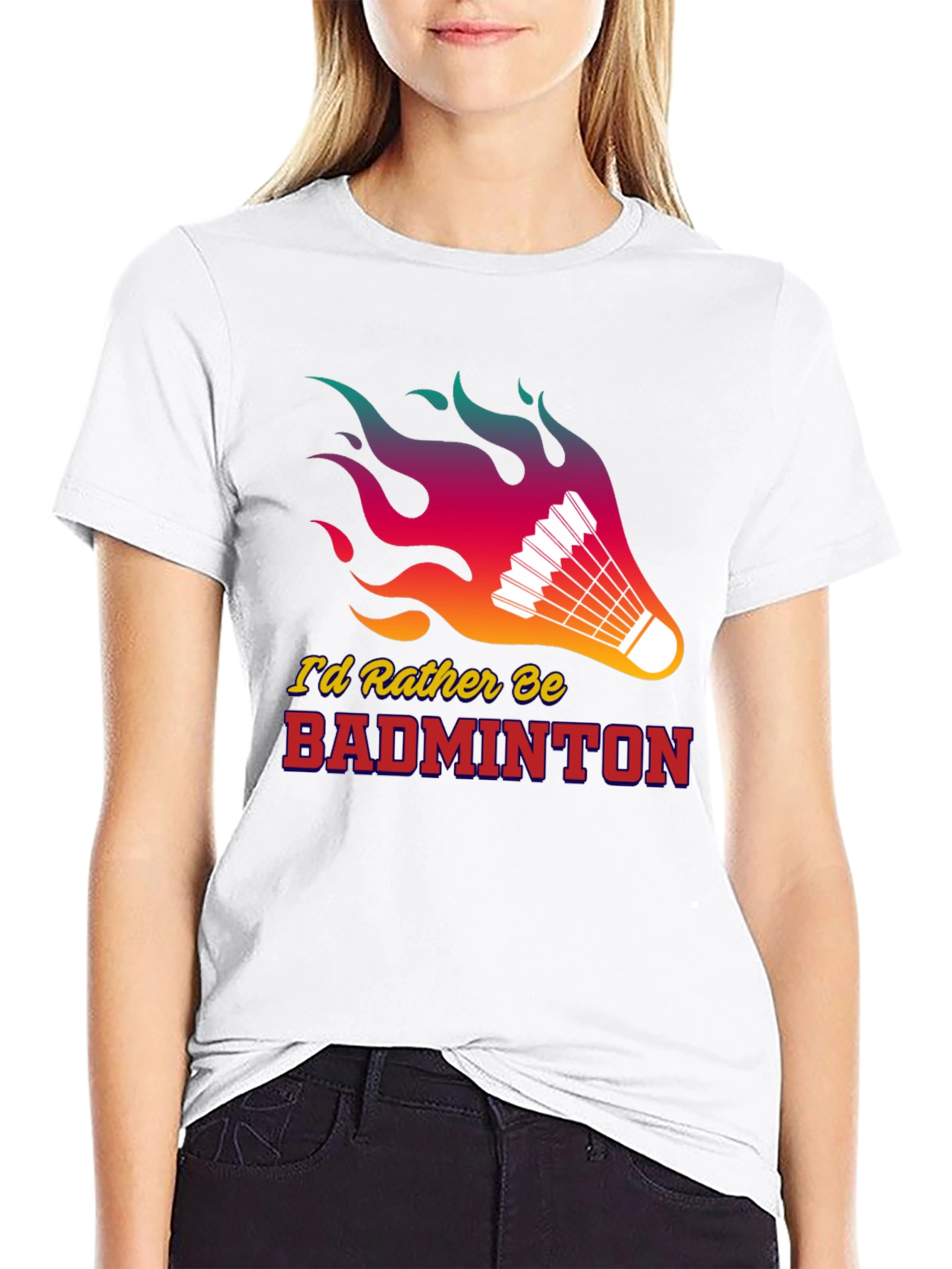 Camiseta Negra Badminton con Diseño Llamativo