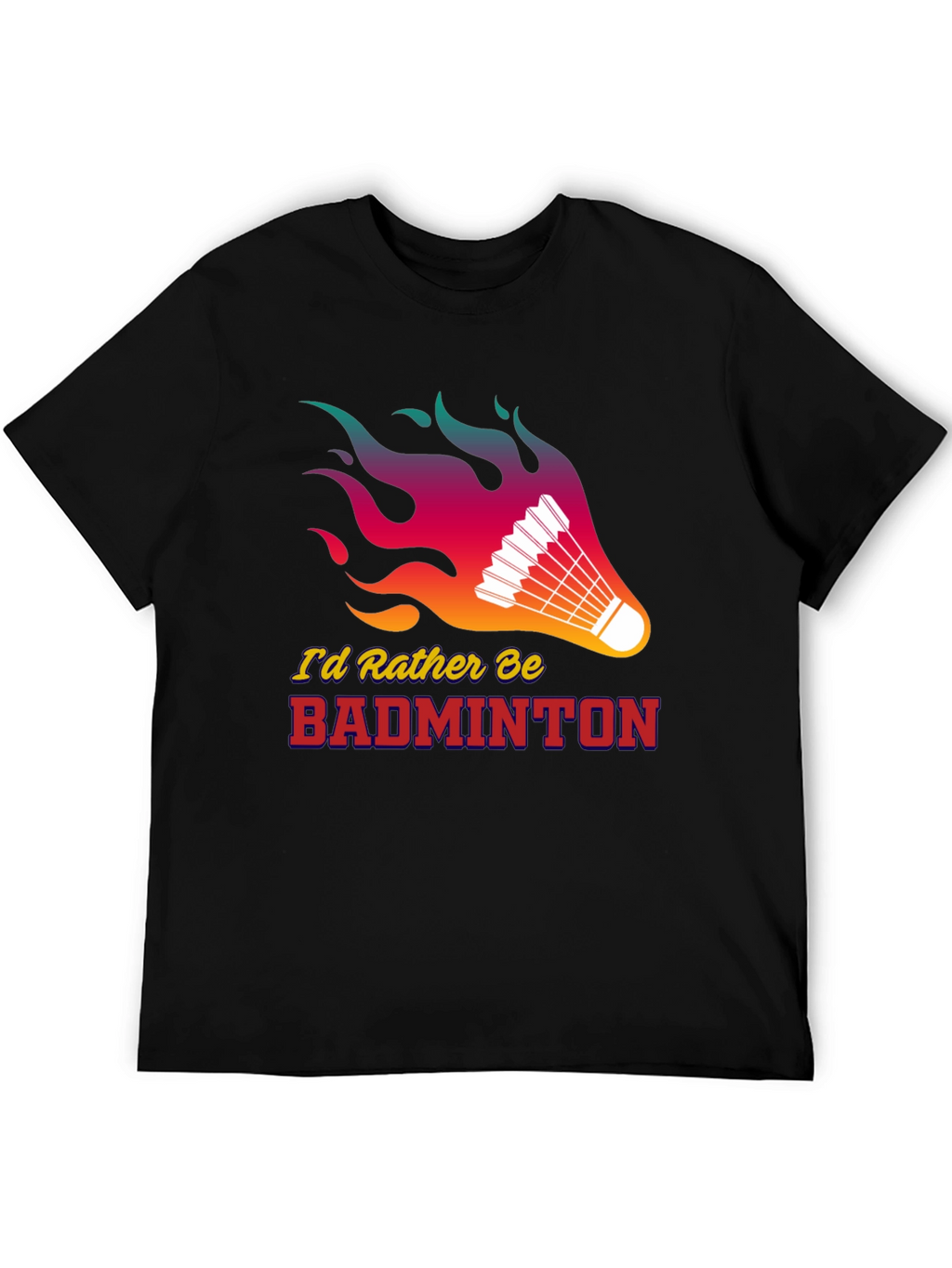 Camiseta Negra Badminton con Diseño Llamativo