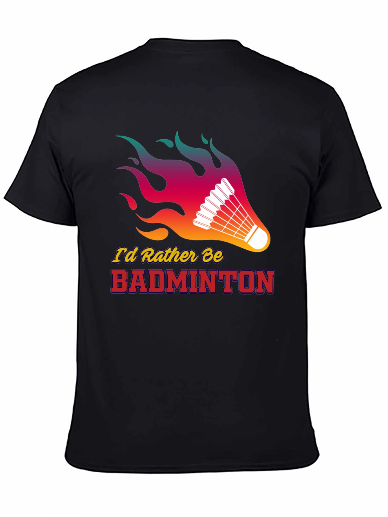 Camiseta Negra Badminton con Diseño Llamativo