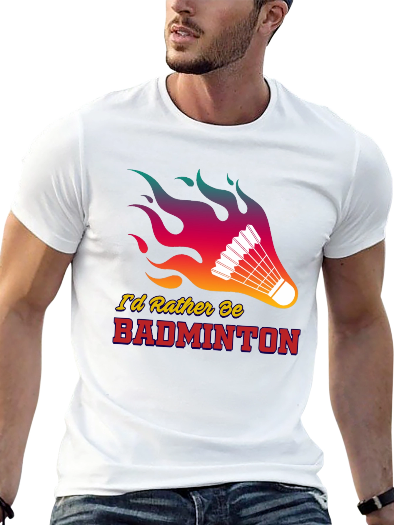 Camiseta Negra Badminton con Diseño Llamativo