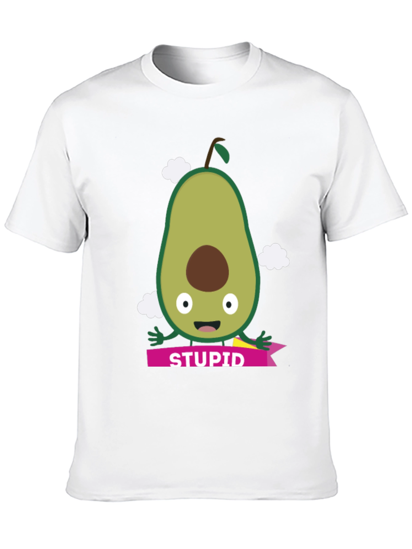 Camiseta Negra con Aguacate Estúpido para Hombre
