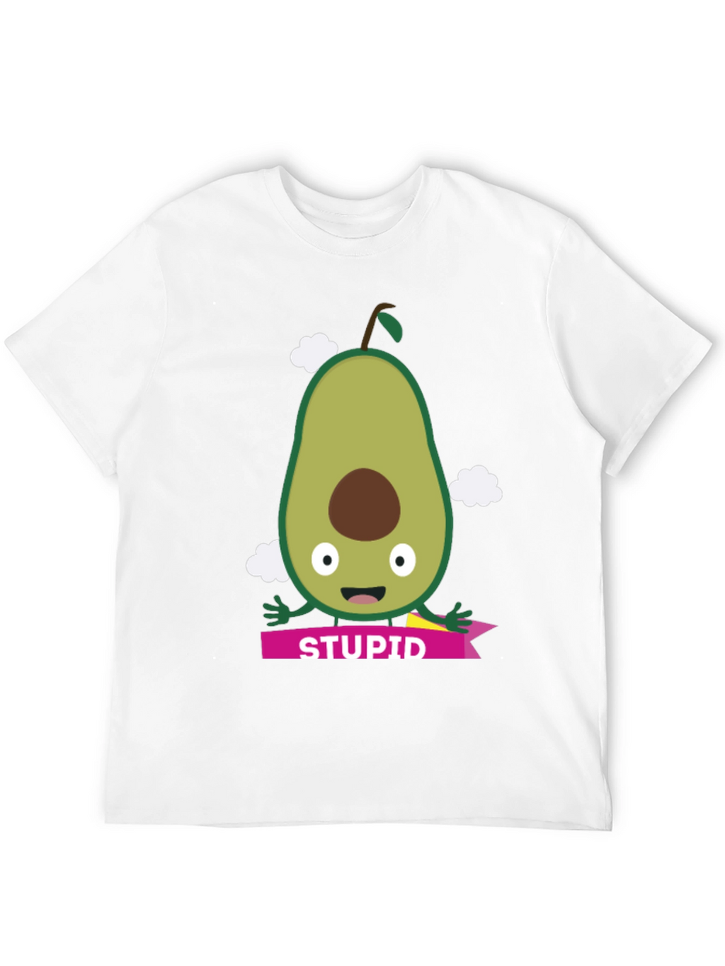 Camiseta Negra con Aguacate Estúpido para Hombre
