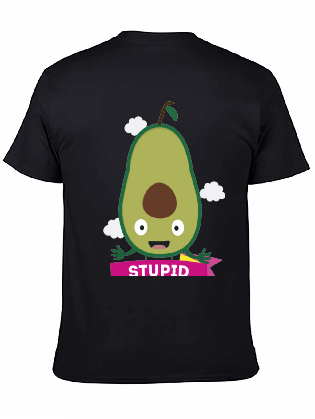 Camiseta Negra con Aguacate Estúpido para Hombre