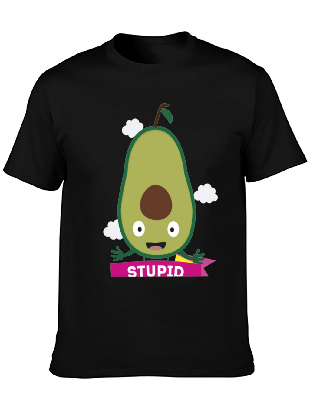 Camiseta Negra con Aguacate Estúpido para Hombre