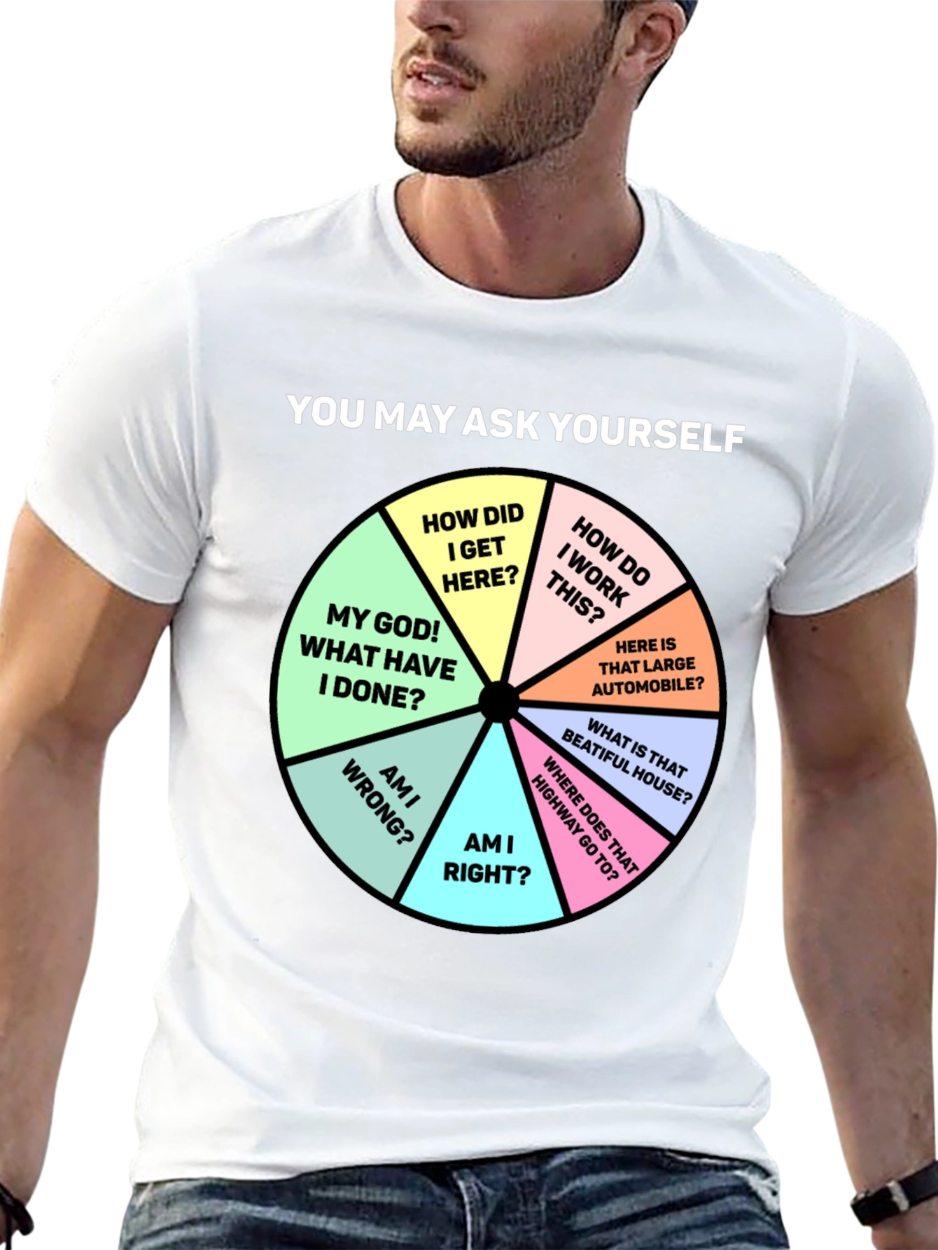 Camiseta Hombre con Gráfico Círculo de Reflexiones