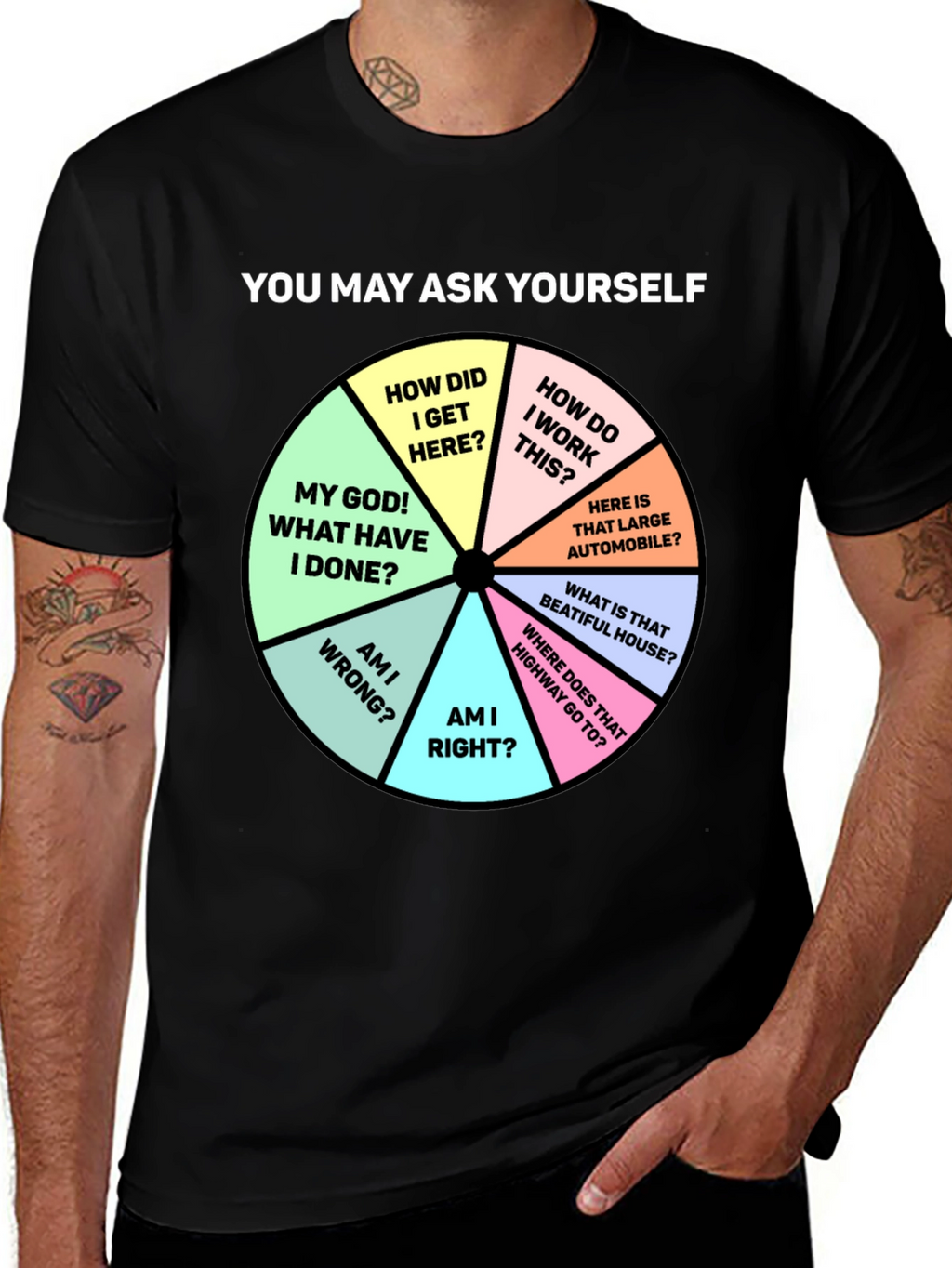 Camiseta Hombre con Gráfico Círculo de Reflexiones