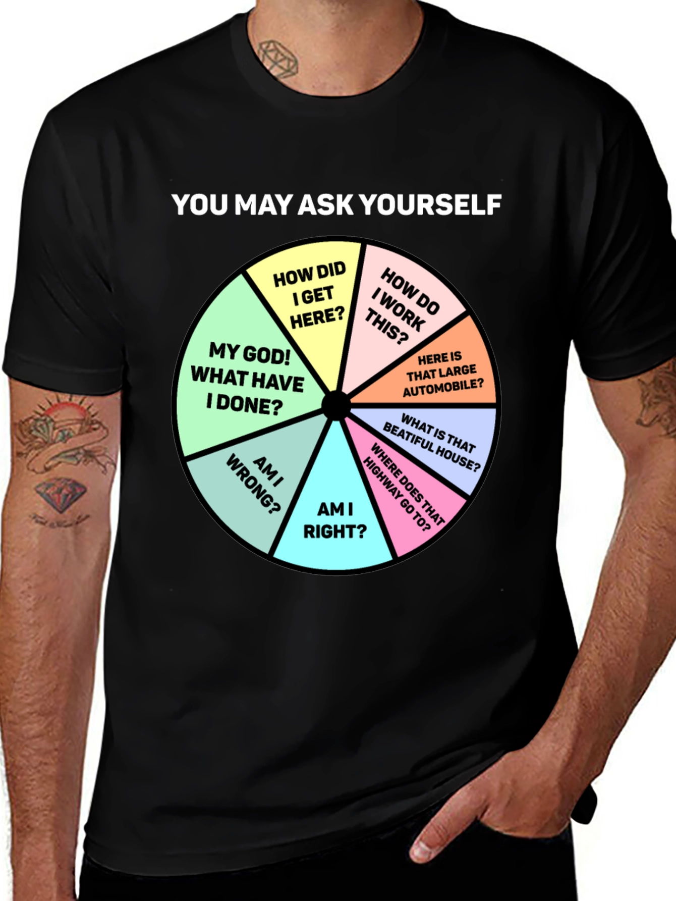 Camiseta Hombre con Gráfico Círculo de Reflexiones