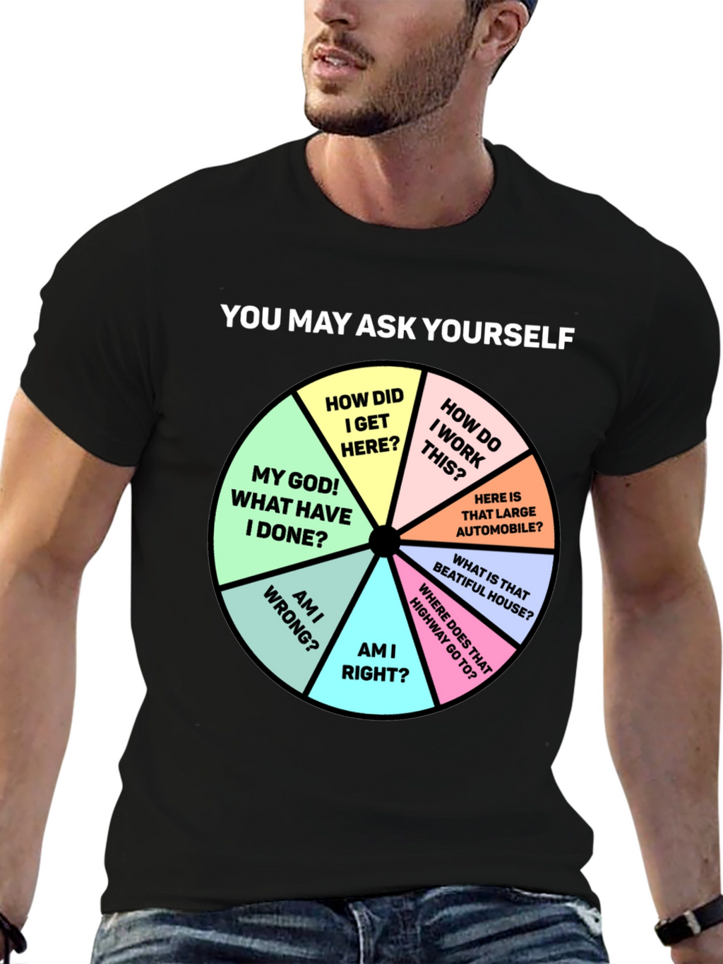 Camiseta Hombre con Gráfico Círculo de Reflexiones